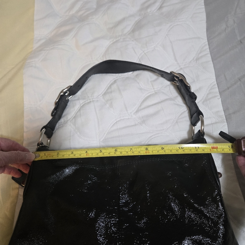 Coach Hobo Black Patent Leather Women's Handbag - Picture 10 of 13